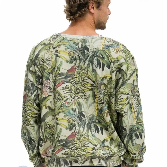 Aviator Nation Jungle Relaxed Crew sweatshirt - sand sz medium - Picture 6 of 10